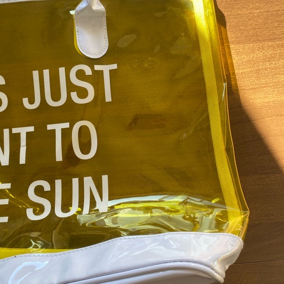 Medium Plastic Transparent Yellow/White Tote Bag - Picture 4 of 7